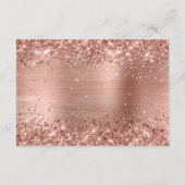 Carte D'accompagnement Rose Gold Parties scintillant et Foil Mariage Déta (Dos)