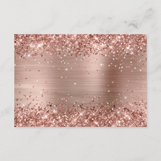 Carte D'accompagnement Rose Gold Parties scintillant et Foil Mariage Déta (Dos)