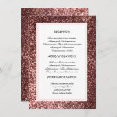 Carte D'accompagnement Rose Gold Parties scintillant Mariage Informations (Devant / Derrière)
