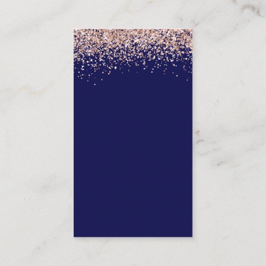 Carte D'accompagnement Rose Gold Parties scintillant QR Code Marine Détai (Dos)