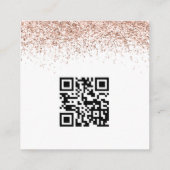 Carte D'accompagnement Rose Gold Parties scintillant QR Code Script Weddi (Dos)