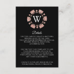 Carte D'accompagnement Rose Gold Poker Chip Casino Mariage Détail<br><div class="desc">Célébrez dans le style avec ces cartes de détail mariage à thème casino tendance. Le design est facile à personnaliser avec votre propre libellé et votre famille et vos amis seront ravis quand ils reçoivent ces fabuleuses cartes d'encarts mariages.</div>