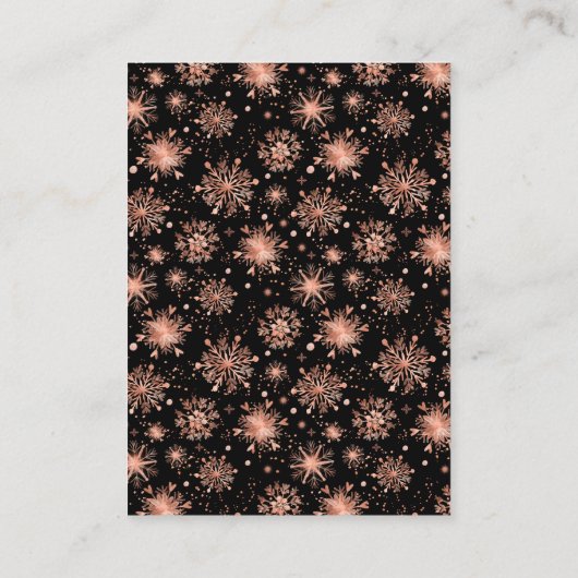 Carte D'accompagnement Rose Gold Snowflakes Demande de réservation d'hive (Dos)