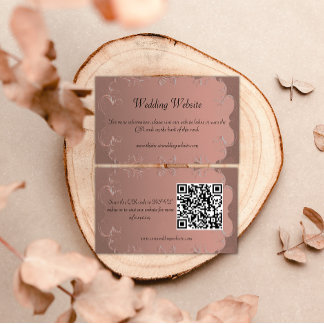 Carte D'accompagnement Rose Gold Vintage Wedding Website
