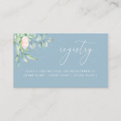Carte D'accompagnement Rose Greenery Elegant Dusty Blue Mariage registre (Devant)