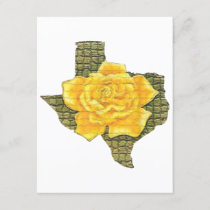 Carte D'accompagnement Rose Jaune Du Texas Motif Flower