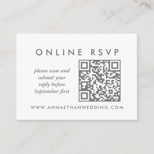 Carte D'accompagnement Rose moderne Anneaux or Mariage en ligne QR Code R (Devant)