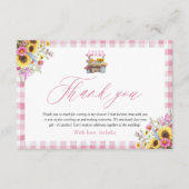 Carte D'accompagnement Rose Moderne En vichy Frais Du Merci Du Marché (Devant)