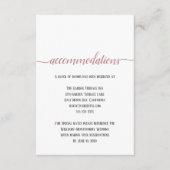 Carte D'accompagnement Rose moderne Gold Script Mariage Hébergements (Devant)