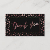 Carte D'accompagnement Rose moderne Or & Cercles Noirs Merci Insertion (Devant)