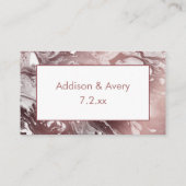 Carte D'accompagnement Rose moderne or & Merci marbré blanc (Dos)