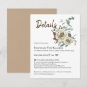 Carte D'accompagnement Rose naturel Woodsy Détails du Mariage (Devant / Derrière)