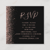 Carte D'accompagnement Rose noir budget Mariage or QR Code RSVP (Devant)