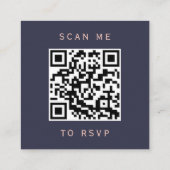 Carte D'accompagnement Rose noir  or Parties scintillant Mariage QR Code  (Dos)
