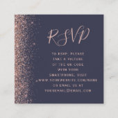 Carte D'accompagnement Rose noir  or Parties scintillant Mariage QR Code  (Devant)