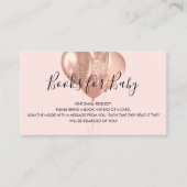 Carte D'accompagnement Rose or ballons fille baby shower demande (Devant)