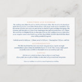 Carte D'accompagnement Rose or bleu couronne monogramme Détails du mariag (Dos)