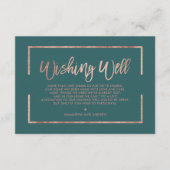 Carte D'accompagnement Rose or cadre script vert turquoise souhait bien (Devant)