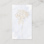 Carte D'accompagnement Rose or doré sur Aquarelle bleu poussière (Dos)