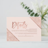 Carte D'accompagnement Rose or parties scintillant de rougissement script (Debout devant)