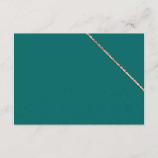 Carte D'accompagnement Rose or script strié vert mariage direction (Dos)