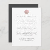 Carte D'accompagnement Rose or Seashell mariage côtier Détails sur l'invi (Devant / Derrière)