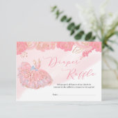 Carte D'accompagnement Rose or tutu robe rose floral Déchets Raffin (Debout devant)