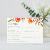 Carte D'accompagnement Rose Orange Vert Floral Simple Détails Mariage (Debout devant)