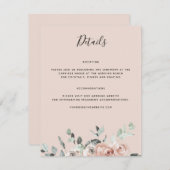 Carte D'accompagnement Rose Pâle Floral Rustique Eucalyptus (Devant / Derrière)