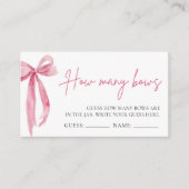 Carte D'accompagnement Rose Pâle Nœud Guess Combien de Nœuds Jeu (Devant)