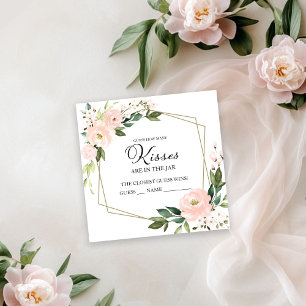 Carte D'accompagnement Rose Pâle Or Géométrique Devinez Combien de Bisous