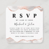 Carte D'accompagnement Rose Parties scintillant or Agate Glam QR Code Mar (Devant)