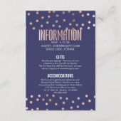 Carte D'accompagnement Rose Pois d'or Lumière marine Mariage bleu (Devant)