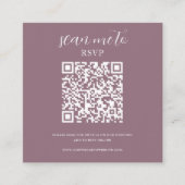 Carte D'accompagnement Rose poussiéreux | Code QR RSVP de mariage (Devant)