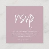 Carte D'accompagnement Rose Poussiéreux | Code QR | RSVP de Mariage (Devant)