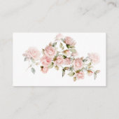 Carte D'accompagnement Rose rose et vert Feuille Mariage QR Code RSVP (Dos)