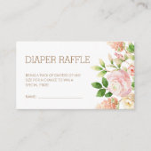 Carte D'accompagnement Rose Rose Floral Fille Baby shower Déchets Raffle (Devant)
