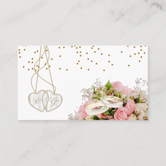 Carte D'accompagnement Rose Rose Floral Mariage - Site Mariage (Dos)