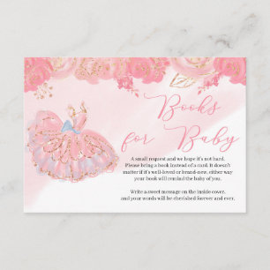 Carte D'accompagnement Rose rose floral or tutu demande de carnet de robe