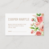 Carte D'accompagnement Rose Rose Floral Verdure Baby Diaper Raffle (Devant)