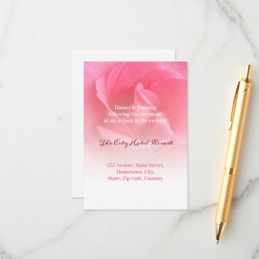 Carte D'accompagnement Rose rose rose (Devant/Arrière en situation)