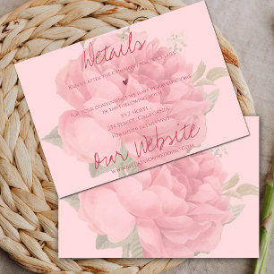 Carte D'accompagnement Rose Rose Rose Bleu Cute Nos Détails Mariages