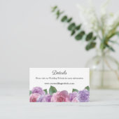 Carte D'accompagnement Rose rose simple Floral Mariage site Web (Debout devant)