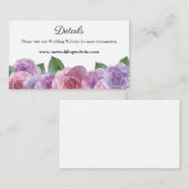 Carte D'accompagnement Rose rose simple Floral Mariage site Web (Devant / Derrière)