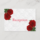 Carte D'accompagnement Rose rouge profonde Mariage - Réception (Dos)