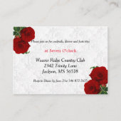 Carte D'accompagnement Rose rouge profonde Mariage - Réception (Devant)