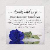 Carte D'accompagnement Rose Royal Blue Détails du Mariage et code QR RSVP (Devant)