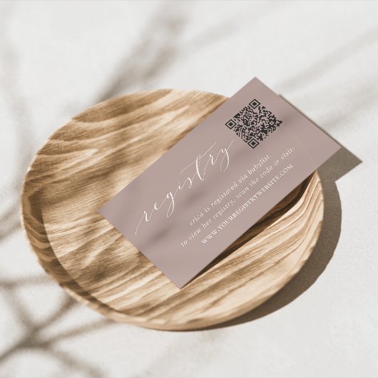 Carte D'accompagnement Rose Script de script de mariage ou de Baby shower