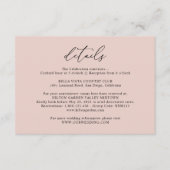 Carte D'accompagnement Rose simple Dusty rose Détails Mariage (Devant)