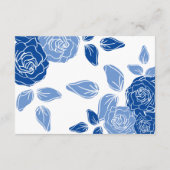 Carte D'accompagnement Rose stylisée florale bleue Mariage chic simple (Dos)